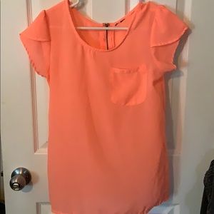 Coral colored blouse adorable